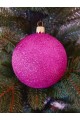 Набір ялинкових куль "Блиск", малинові, пластик, 4 шт, D 8 см