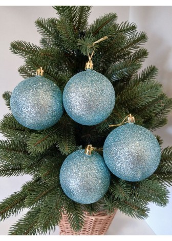 Набір ялинкових куль "Блиск", м'ятні, пластик, 4 шт, D 8 см