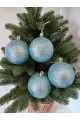 Набір ялинкових куль "Блиск", м'ятні, пластик, 4 шт, D 8 см