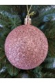 Набір ялинкових куль "Блиск", рожево-золоті, пластик, 4 шт, D 8 см