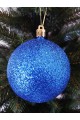 Набір ялинкових куль "Блиск", сині, пластик, 4 шт, D 8 см