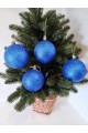 Набір ялинкових куль "Блиск", сині, пластик, 4 шт, D 8 см