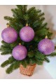 Набір ялинкових куль "Блиск", фіолетові, пластик, 4 шт, D 8 см