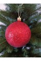 Набір ялинкових куль "Блиск", червоні, пластик, 4 шт, D 8 см