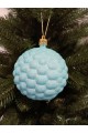 Набір ялинкових куль "Бульбашка", блиск, блакитні, пластик, 4 шт, D 8 см
