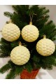 Набір ялинкових куль "Бульбашка", блиск, жовті, пластик, 4 шт, D 8 см