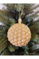 Набір ялинкових куль "Бульбашка", блиск, золоті, пластик, 4 шт, D 8 см