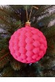 Набір ялинкових куль "Бульбашка", блиск, рожеві, пластик, 4 шт, D 8 см
