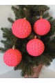 Набір ялинкових куль "Бульбашка", блиск, рожеві, пластик, 4 шт, D 8 см