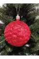 Набір ялинкових куль "Бульбашка", блиск, червоні, пластик, 4 шт, D 8 см