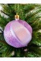 Набір ялинкових куль "Хвиля", матові + глітер, фіолетові, пластик, 4 шт, D 8 см