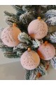 Набір ялинкових куль "Ялинка", оксамит, персикові, пластик, 4 шт, D 8 см