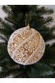 Набір ялинкових куль, золоті засніжені, пластик, 2 шт, D 10 см (SH204)