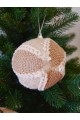 Набір ялинкових куль "Хенд мейд", бежеві, пластик, 3 шт, D 8 см (SH245)