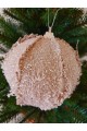 Набір ялинкових куль у мішковині, бежеві, пластик, 2 шт, D 10 см (SH252)