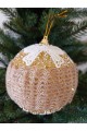 Набір ялинкових кульок в ажурній в'язці, золоті, пластик, 2 шт, D 10 см (SH256)