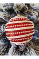 Набір ялинкових куль, червоні з білим орнаментом, пластик, 2 шт, D 10 см (SH266) Набір ялинкових куль, червоні з білим орнаментом, пластик, 2 шт, D 10 см (SH266)