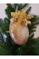 Набір ялинкових куль, золоті, декор з мішури, пластик, 3 шт, D 10 см (SH301) Набір ялинкових куль, золоті, декор з мішури, пластик, 3 шт, D 10 см (SH301)