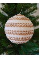 Набір ялинкових куль, білі, декор із тасьми, пластик, 2 шт, D 10 см (SH308)